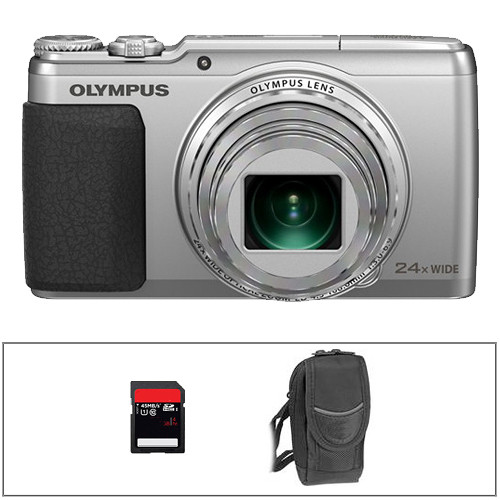 Olympus SH-50 iHS Digital Camera Kit with Basic Accessories (Silver)