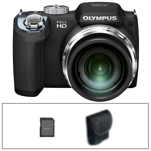 Olympus SP-720UZ iHS Digital Camera Basic Kit (Black)