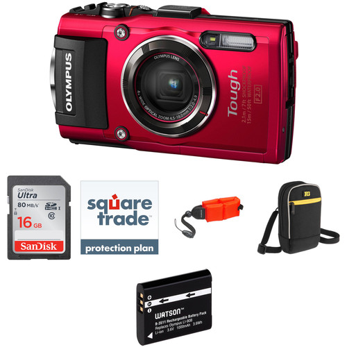 Olympus Stylus TOUGH TG-4 Digital Camera Deluxe Kit (Red)