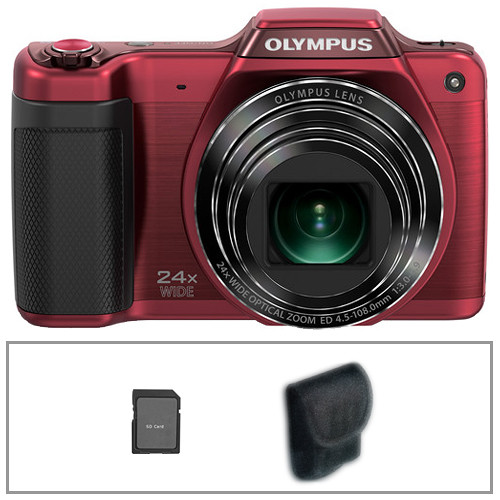 Olympus SZ-15 Digital Camera Basic Accessory Kit (Red)