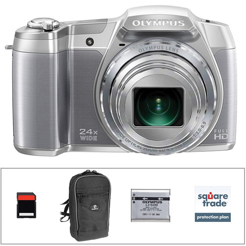 Olympus SZ-16 iHS Digital Camera Deluxe Accessory Kit (Silver)