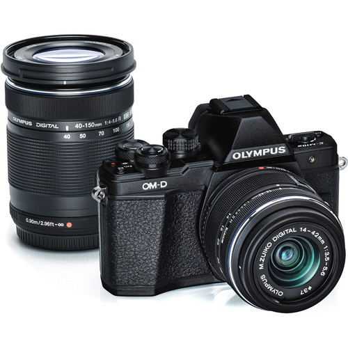 Olympus OM-D E-M10 Mark II Mirrorless Micro Four Thirds Digital Camera with 14-42mm and 40-150mm Lenses (Black)
