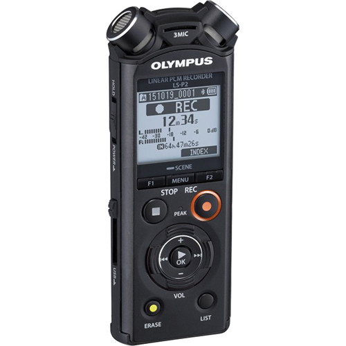 Olympus LS-P2 Linear PCM Digital Recorder V414151BU000 B&H Photo