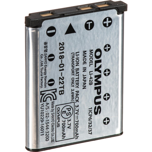 Olympus LI-42B Rechargeable Lithium-Ion Battery (3.7V, 700mAh)
