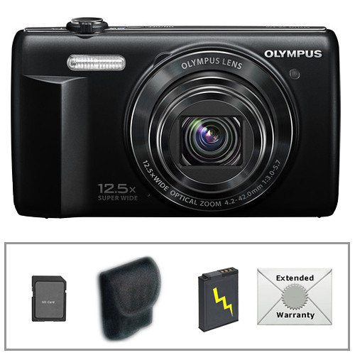 Olympus VR-370 Digital Camera Deluxe Accessory Kit (Black) B&H