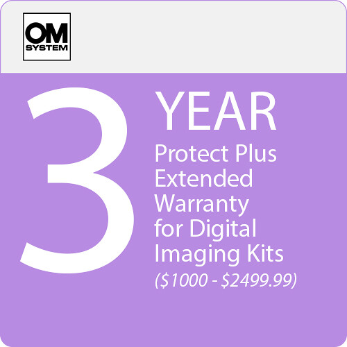 OM SYSTEM 3-Year Protect Plus Support with ADP for Digital Imaging Kits (Point-of-Sale, $1000-$2499.99)