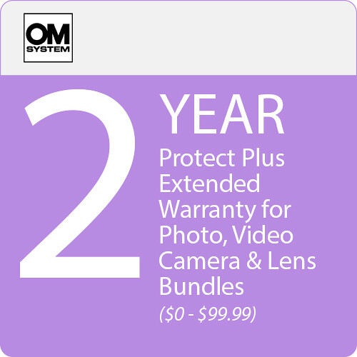 OM SYSTEM 2-Year Protect Plus Support with ADP for Photo and Video Camera and Lens Bundles (Point-of-Sale, $0-$99.99)