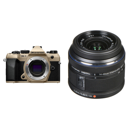 OM SYSTEM OM-5 Mark II Mirrorless Camera with 14-42mm f/3.5-5.6 Lens Kit (Sand Beige)