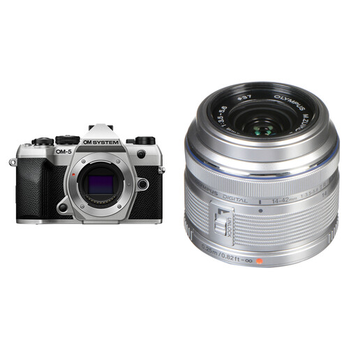 OM SYSTEM OM-5 Mark II Mirrorless Camera with 14-42mm f/3.5-5.6 Lens Kit (Silver)