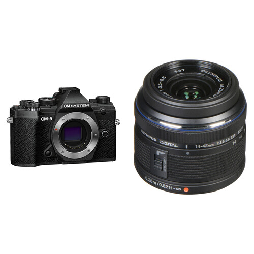 OM SYSTEM OM-5 Mirrorless Camera with 14-42mm f/3.5-5.6 II Lens Kit (Black)