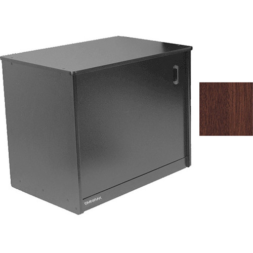 Omnirax 14 Space Rack Cabinet And Computer Cubby With Door (Mahogany)