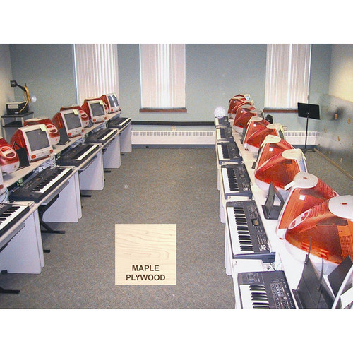 Omnirax Compact Classroom Keyboard Desk for 2 Students Facing Each Other (Maple Plywood)