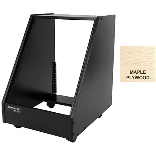 Omnirax Slanted Rolling Rack With 14 Slanted Spaces and 6 Rear Spaces (Maple Plywood)