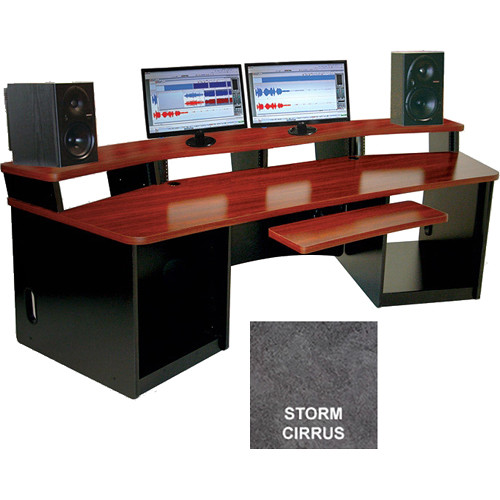 Omnirax Force 32 Multipurpose Workstation with Monitor Bridge (Storm Cirus Formica)