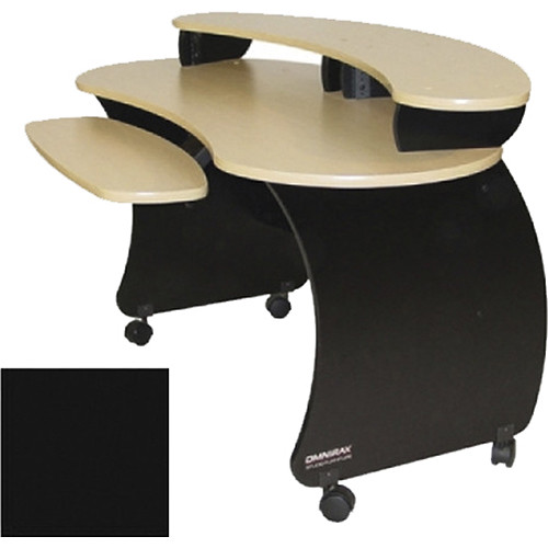 Omnirax Compact Audio Video Desk With Riser (Black)