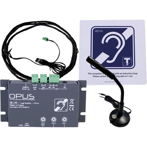 Opus Technologies DCL20-K1 Induction Loop Amplifier Kit with Gooseneck Microphone