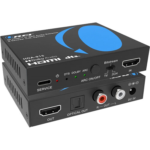 OREI HDA-915 UHD 4K60 HDMI/ARC Audio Extractor Decoder (L/R, Optical)