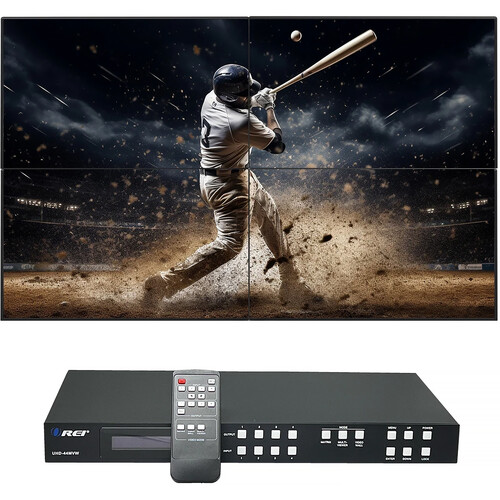 OREI UHD-44MVW 4x4 UHD 4K60 HDMI Matrix with Video Wall Modes, Multiviewer & Audio Extract
