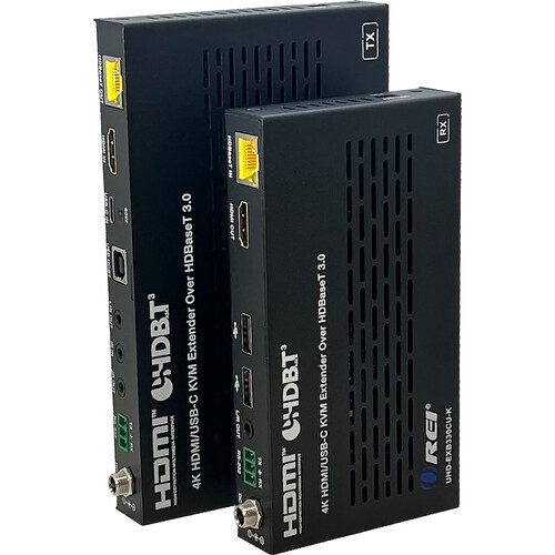 OREI 4K HDBaseT 3.0 HDMI and USB-C Extender with KVM