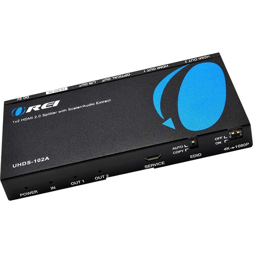 OREI 1x2 HDMI 4K60 Splitter with Downscaling and Audio Extraction