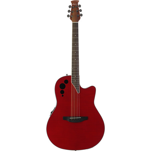 Ovation Applause Elite AE44IIP Acoustic/Electric Guitar (Transparent Cherry Flame)