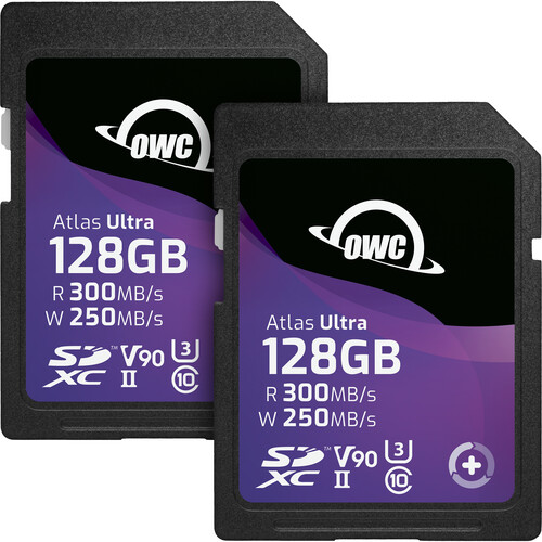 OWC 128GB Atlas Ultra UHS-II SDXC Memory Card (2-Pack)