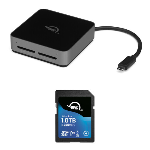OWC 1TB Atlas Pro UHS-II SDXC Memory Card with Dual SD Card Reader