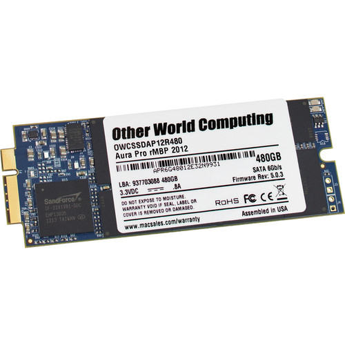OWC 480GB Aura Pro 6G SSD for MacBook Pro 2012-2013 with Retina Display