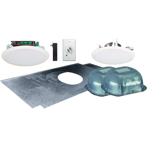OWI Inc. AMP-R2SIC62SVC Two-Source 6.5" Amplified Drop Ceiling Two-Speaker Package with Volume Control