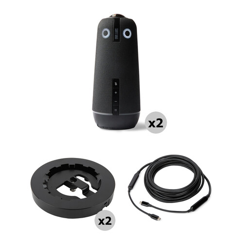 Owl Labs Meeting Owl 4+ Large Room Kit with 2 x Cameras and 2 x Stands
