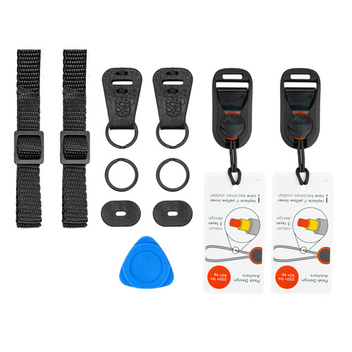 Owlkrown 30" Classic Flat Rope Camera Strap (Pixel Orange, Multi-Attachment Bundle)