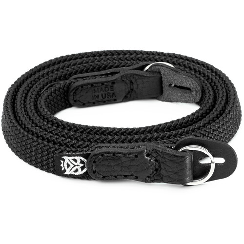 Owlkrown 30" Classic Flat Rope Camera Strap (Stealth, Polished Split Ring)