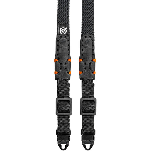 Owlkrown 55" Classic Round Rope Camera Strap (Black with Red Accent, Hassy Clip)