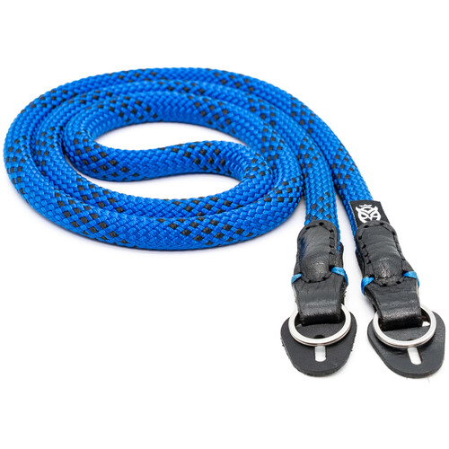 Owlkrown 55" Classic Round Rope Camera Strap (Blue, Polished Split Ring)