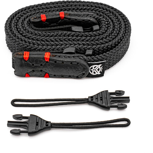 Owlkrown Point & Shoot Camera Strap with Quick Release Attachment (Black with Red Accent, 30")