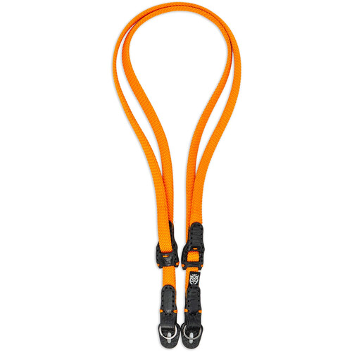 Owlkrown 32-58" TrailFlex Adjustable Camera Strap (Neon Orange, Polished Split Ring)