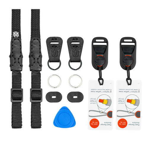 Owlkrown 32-58" TrailFlex Adjustable Camera Strap (Stealth, Multi-Attachment Bundle)