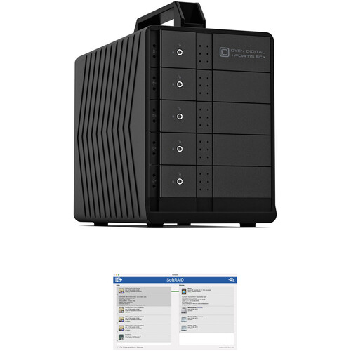 Oyen Digital Fortis 5C 50TB 5-Bay USB 3.2 Gen 2 RAID Array with SoftRAID Premium (5 x 10TB)