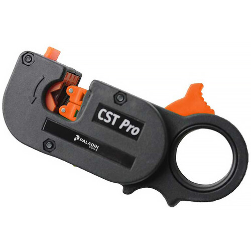 Paladin Tools CST Pro 3-Level Coaxial Cable Stripper with Orange Cassette