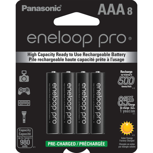 Panasonic eneloop Pro AAA Rechargeable Ni-MH Batteries (950mAh, 8-Pack)
