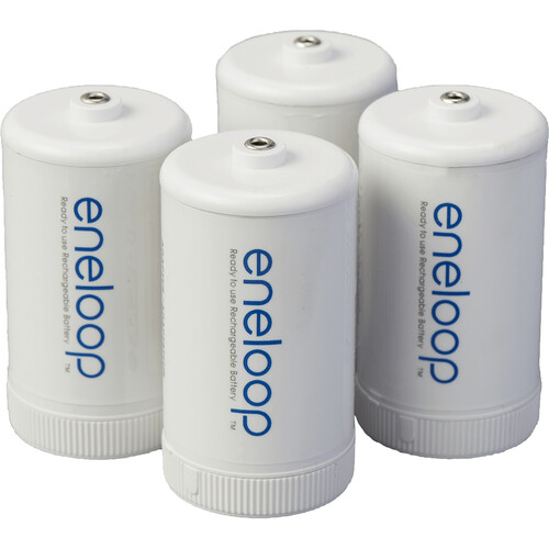 Panasonic D-Size Spacer Battery Adapters (4-Pack)