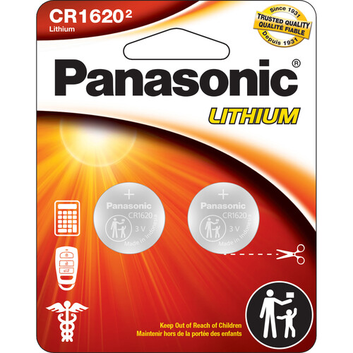 Panasonic CR1620 Lithium Coin Battery (2-Pack)