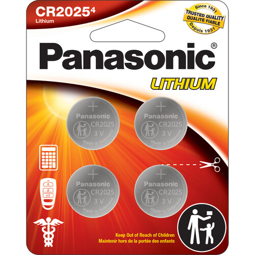 Panasonic CR2025 Lithium Coin Battery (4-Pack)