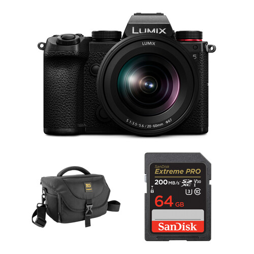 Panasonic Lumix S5 Mirrorless Camera with 20-60mm Lens and Accessories Kit