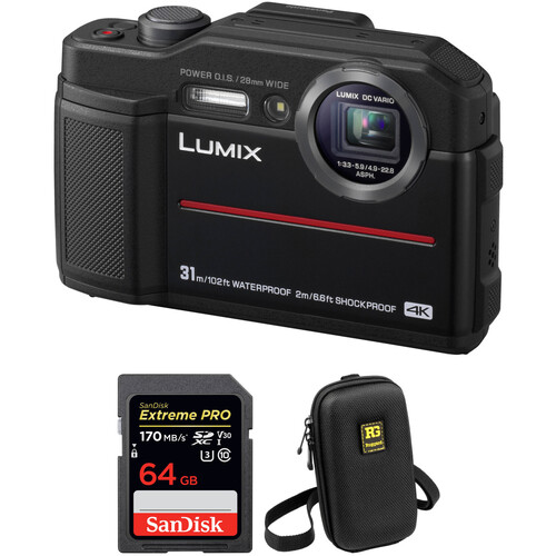 Panasonic DC-TS7 Digital Camera with Accessories Kit (Black)