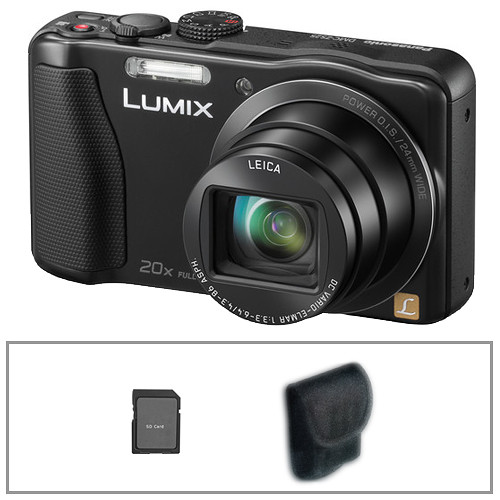 Panasonic Lumix DMC-ZS25 Digital Camera Basic Kit (Black)