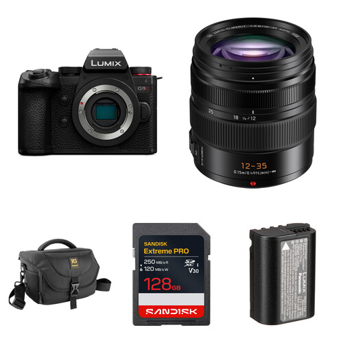 Panasonic LUMIX G9 II Mirrorless Camera with 12-35mm f/2.8 Lens and Essentials+ Kit (Black)