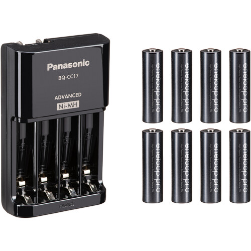 Panasonic CC17 Charger with 8 AA Eneloop Pro K-KJ17KHC8PB B&H