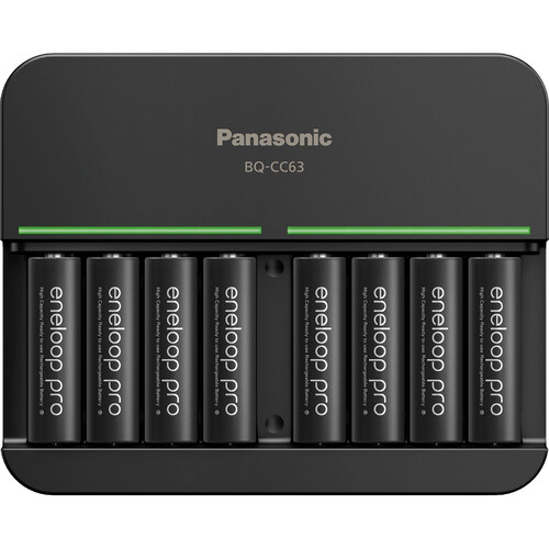 Panasonic eneloop pro Rechargeable Ni-MH Batteries with Charger (8 AA Batteries)