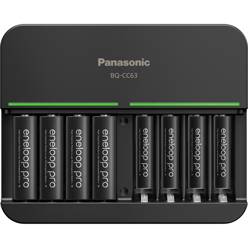 Panasonic BQ-CC63 eneloop Pro 8-Slot Quick Charger with Batteries